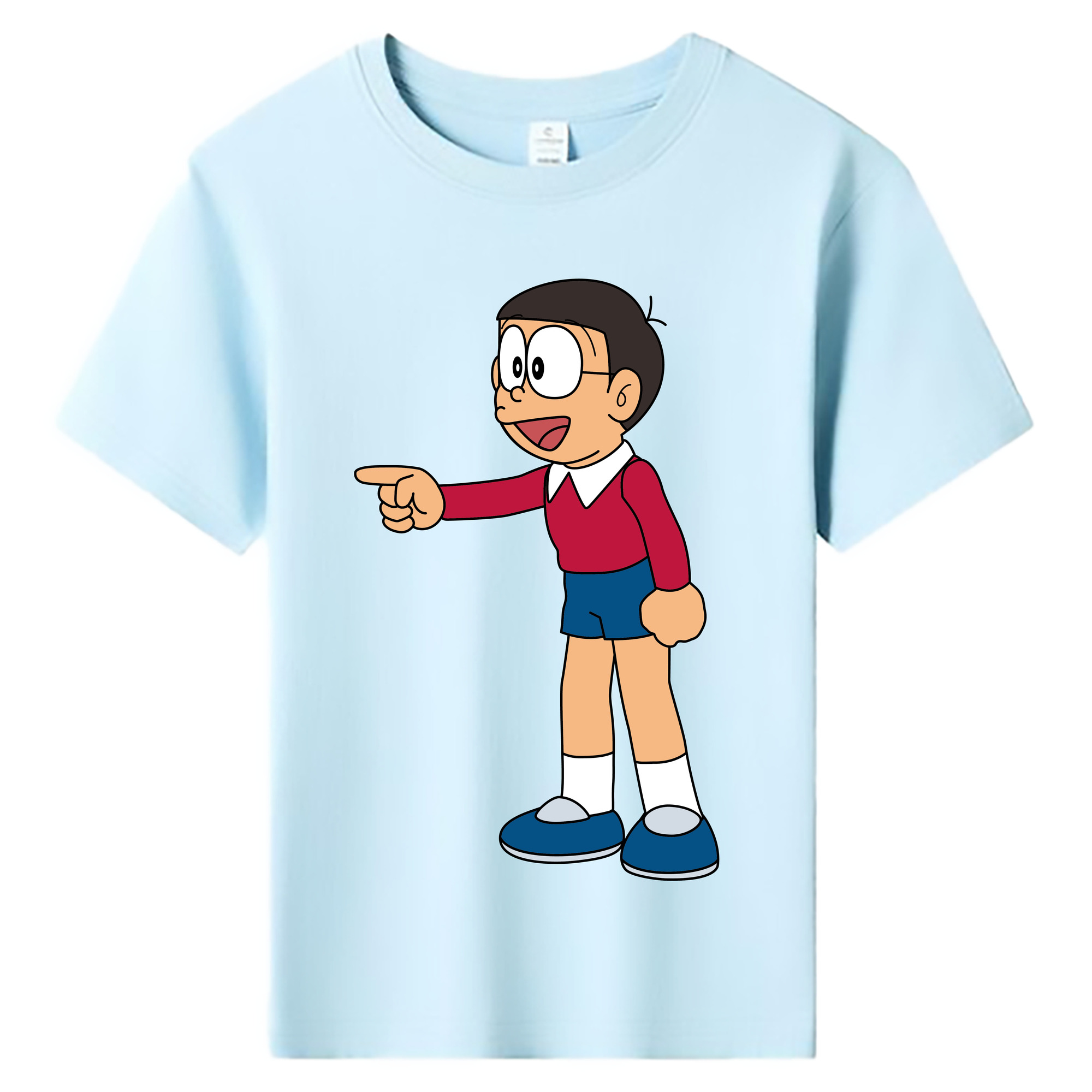 （画像用） ドラえもん 野比 のび太 Doraemon Nobita Nobi 綿100％キッズTシャツ（フロントプリント）